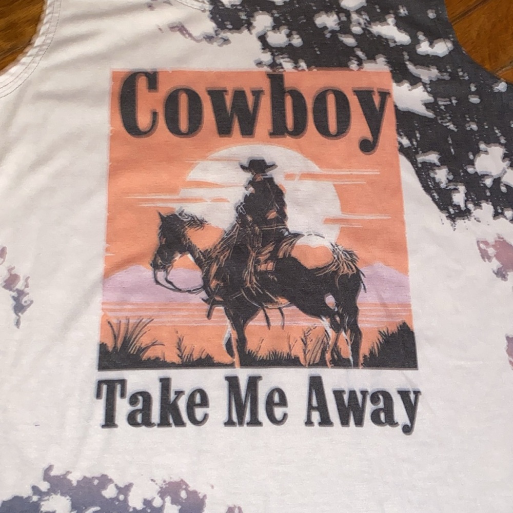 Graphic Cowboy Stylish Sleeveless Top - Picture 2 of 6
